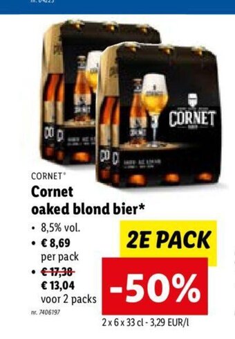 Lidl Cornet oaked blond bier 2 x 6 x 33 cl aanbieding