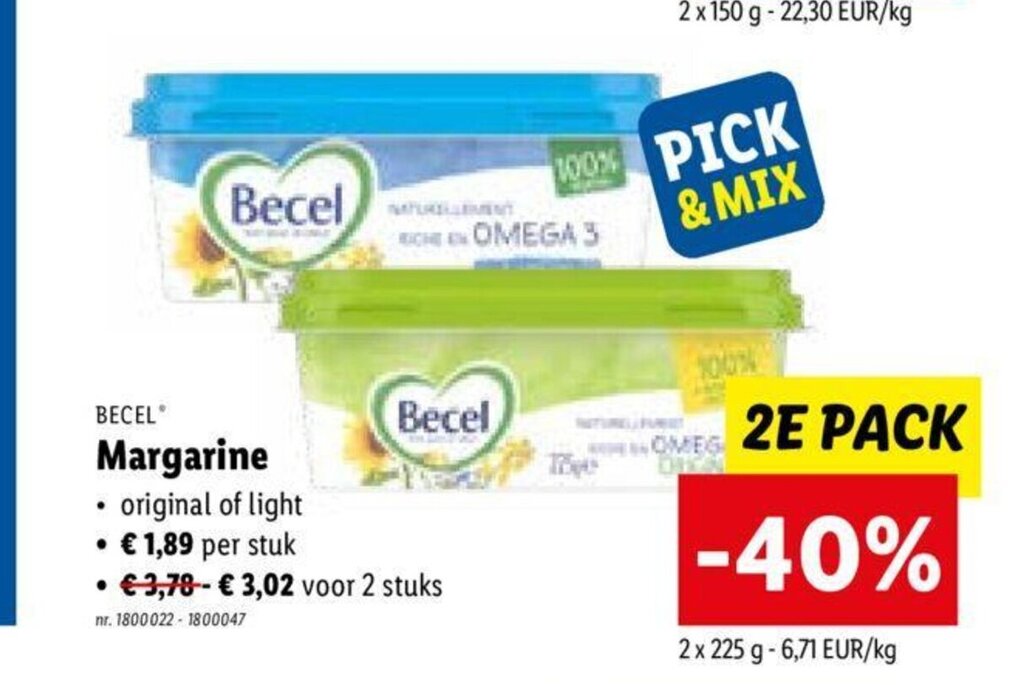Becel Margarine 2 x 225 g promotie bij Lidl