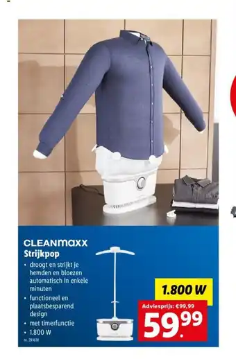 Lidl Cleanmaxx Strijkpop 1.800 W aanbieding