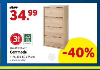 Lidl Livarno home Commode 40 x 80 x 35 cm aanbieding