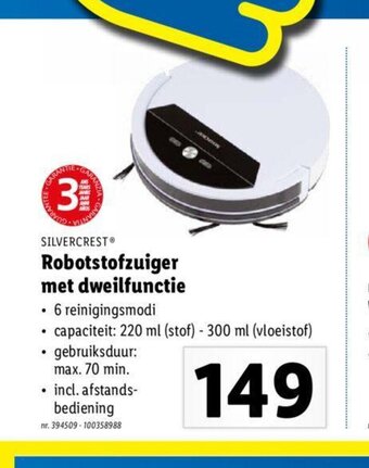 Lidl SilverCrest Robotstofzuiger met dweilfunctie aanbieding