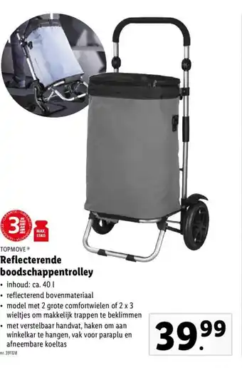 Lidl Topmove Reflecterende boodschappentrolley aanbieding
