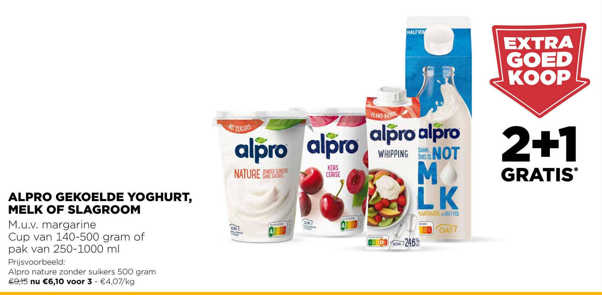 Alpro gekoelde yoghurt melk of slagroom cup van 140-500 gram of pak van