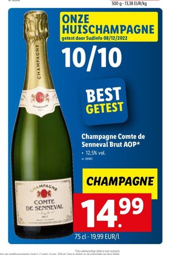 Lidl Champagne Comte de Senneval Brut aanbieding