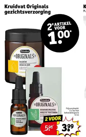 Kruidvat Kruidvat originals gezichtsverorging 2 x tea tree behandelingsolie 10ml aanbieding