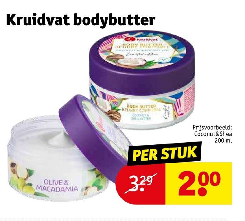 Kruidvat bodybutter per stuk promotie bij Kruidvat