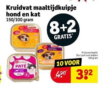Kruidvat Maaltijdkuipje hond en kat 8+2 gratis aanbieding