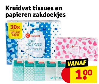 Kruidvat Tissues en papieren zakdoekjes aanbieding