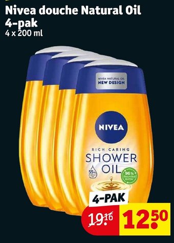 Kruidvat Nivea douche natural oil 4-pak aanbieding