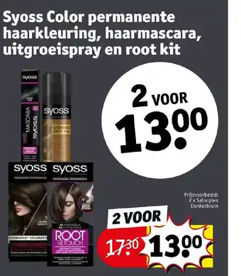 Kruidvat Syoss color parmanente haarkleuring, haarmascara, uitgroeispray en root kit aanbieding