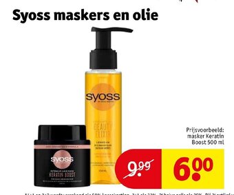 Kruidvat Syoss maskers en olie masker keratin boost 500ml aanbieding