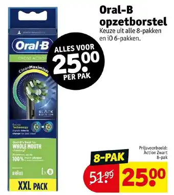 Kruidvat Oral-B opzetborstel action zwart 8-pak aanbieding
