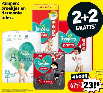 Kruidvat Pampers Broekjes en Harmonie Luiers 2+2 Gratis aanbieding