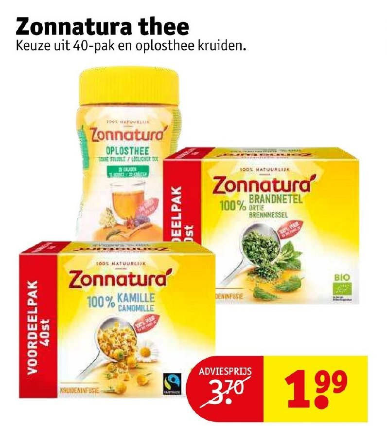 Zonnatura Thee promotie bij Kruidvat