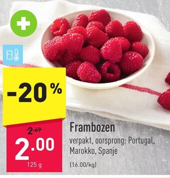 ALDI Frambozen 125g aanbieding