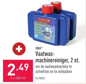 ALDI UNA vaatwas-machinereiniger 2 st 2 x 250ml aanbieding