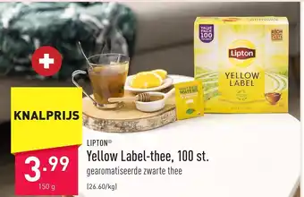 ALDI Lipton yellow label-thee, 100 st 150g aanbieding