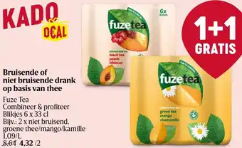 Delhaize Fuze Tea Bruisende of Niet-Bruisende Drank op Basis van Thee 1+1 Gratis aanbieding