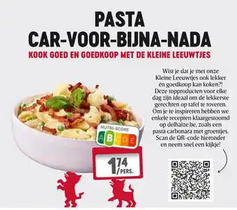 Delhaize Pasta Car-Voor-Bijna-Nada aanbieding