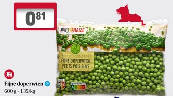 Delhaize Fijne Doperwten 600g aanbieding