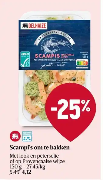 Delhaize Scampi's om te Bakken aanbieding