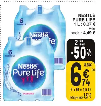 Cora Nestle Pure Life 2 x (6 x 1.5 L) aanbieding