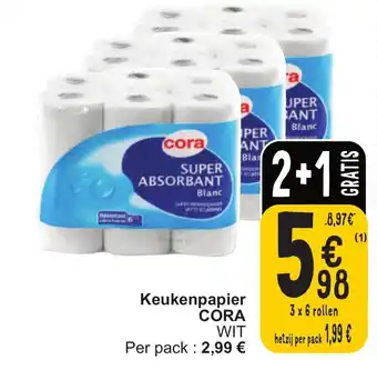 Keukenpapier CORA 3 x 6 rollen