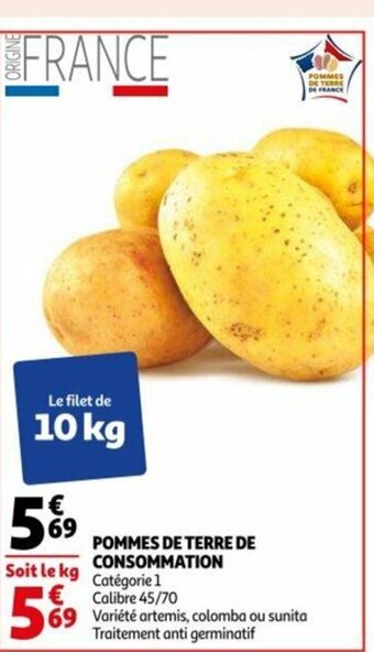 Auchan Pommes de terre de consommation aanbieding