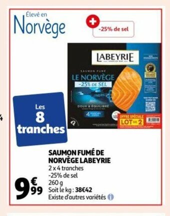 Auchan Saumon fume de norvege labeyrie aanbieding