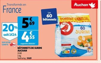 Auchan Batonnets de surimi aanbieding