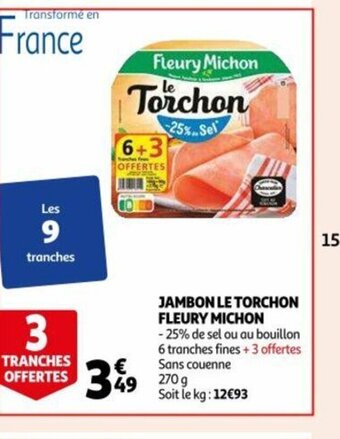 Auchan Jambon le torchon fleury michon aanbieding