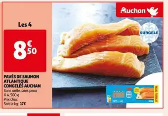 Auchan Paves de saumon atlantique congeles les 4 aanbieding