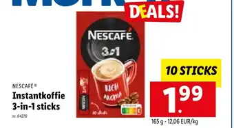 Lidl Nescafe instantkoffie 3-in-1 sticks 165g aanbieding