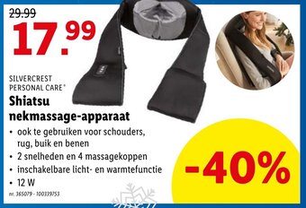 Lidl Silvercrest personal care shiatsu nekmassage-apparaat aanbieding