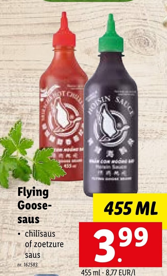 Flying goosesaus 455ml promotie bij Lidl