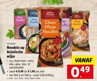Lidl Vitasia noedels op aziatische wijze aanbieding