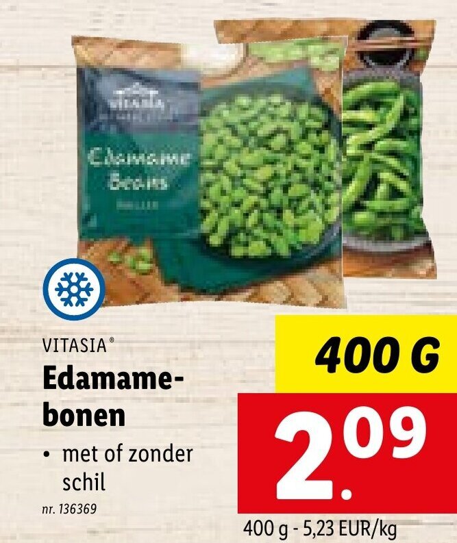 Vitasia edamamebonen 400g promotie bij Lidl