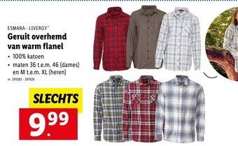 Lidl Esmara - livergy geruit overhemd van warm flanel aanbieding