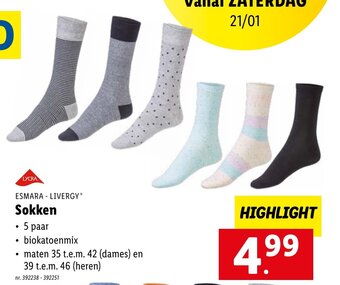 Lidl Sokken aanbieding