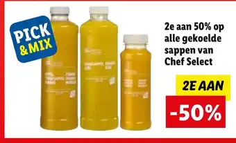 Lidl 2e aan 50% op alle gekoelde sappen van chef select aanbieding
