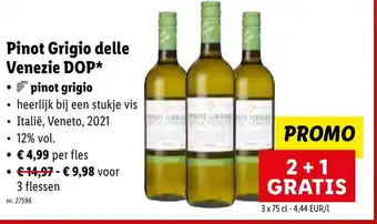Lidl Pinot grigio delle venezie DOP 2+1 gratis aanbieding