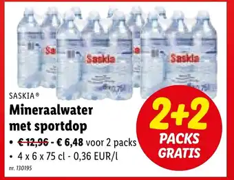 Lidl Mineraalwater met sportdop 2+2 pack gratis aanbieding