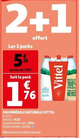 Auchan EAU minerale naturelle vittel aanbieding