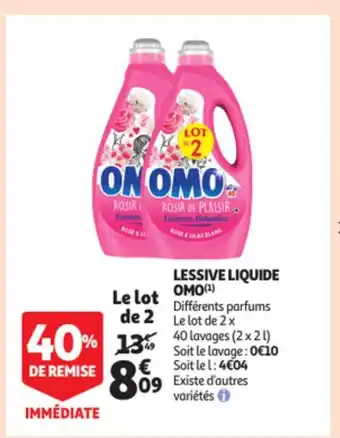 Lessive liquide omo le lot de 2