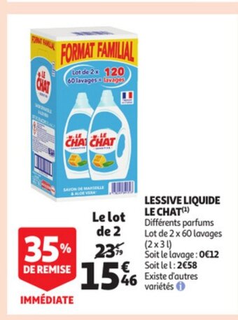 Auchan Le chat lessive liquide le lot de 2 aanbieding