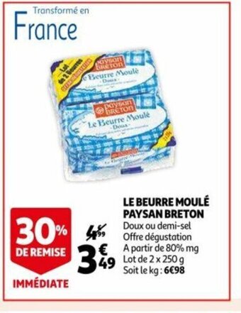 Auchan Le beurre moule paysan breton aanbieding