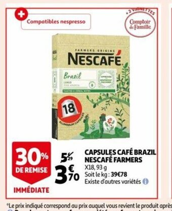 Auchan Capsules cafe brazil nescafe farmers aanbieding