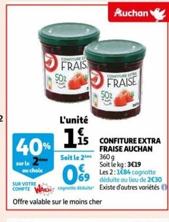 Confiture extra fraise 360g