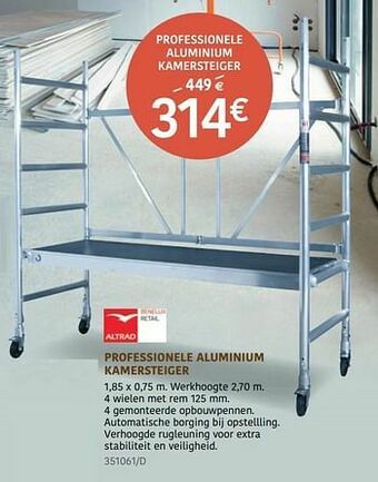 Professionele aluminium kamersteiger