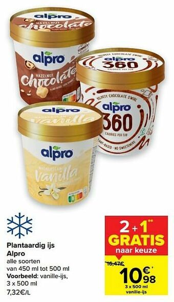 Carrefour Alpro vanille-ijs aanbieding